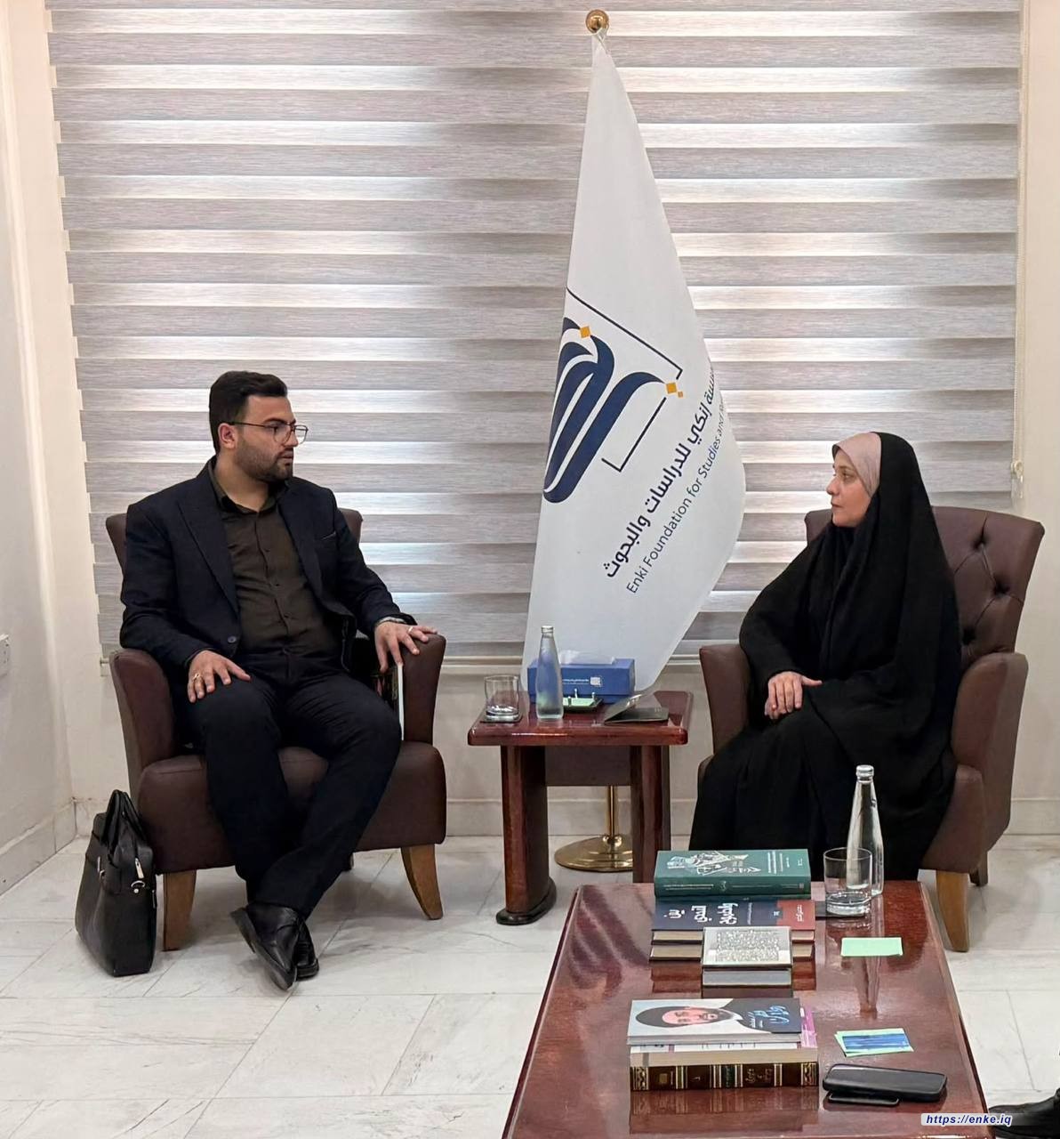 رئيس مؤسسة انكي للدراسات والبحوث تلتقي الدكتور رضا جهانبازي رئيس مركز بنيان الإيراني