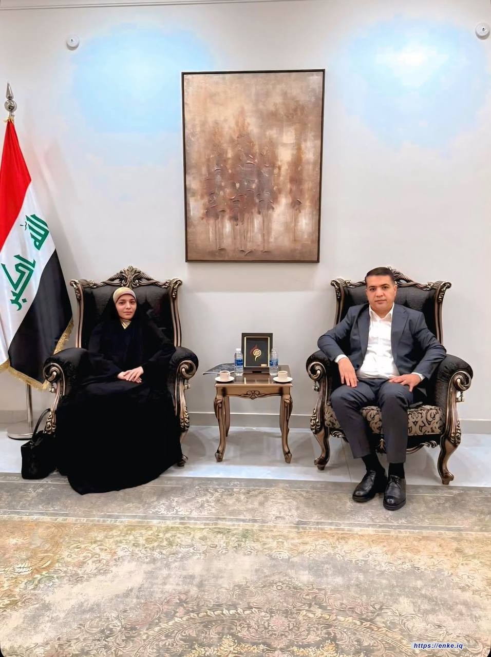 رئيسة مؤسسة إنكي تزور مؤسسة رؤى للتوثيق والدراسات الاستراتيجية وتبارك افتتاح مكتبها في بغداد
